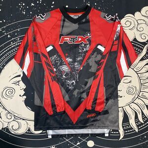 Fox Racing Motocross Jersey Youth XL Red Black Dirt Bike MX Top Fits Mens Medium